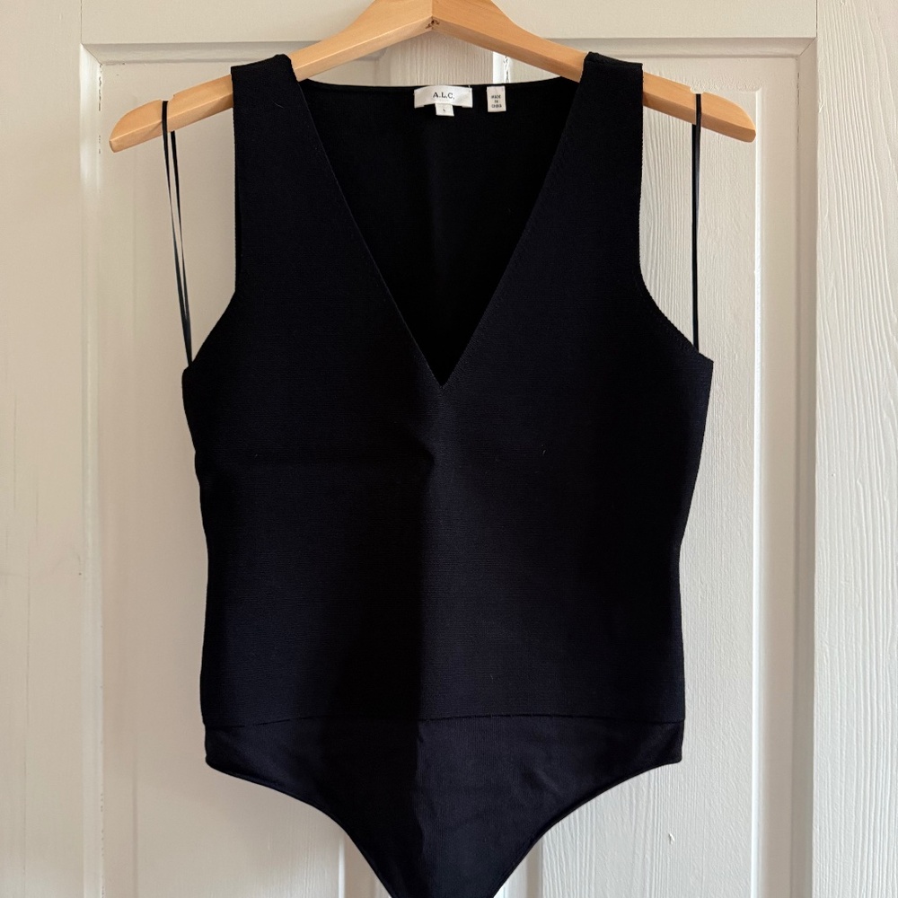 A.L.C. Iris Knit Bodysuit Black Sz L